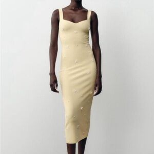 Zara Yellow Midi Dress